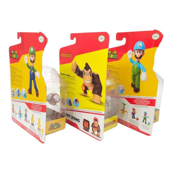 Super Mario Donkey Kong Bananas Luigi Super Mushroom Ice Flower Figures NEW - Picture 9 of 15